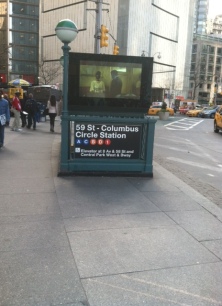 When did they put flat screens at the subway entrances?